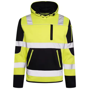 เสื้อฮู้ด Hi-Vis ผ้าโพลีเอสเตอร์แห้งเร็วเสื้อทำงานสีสะท้อนแสงลำลองแบบ100% โลโก้แบบกำหนดเอง - Product Image 1
