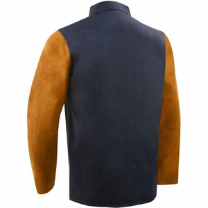 Genuine Cowhide Suede Split Leather Welding Jackets Safety Welding <b>Clothing</b> Heat Cut <b>Resistance</b> <b>Fire</b> - Product Image 6