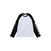 T-shirt pour homme de haute qualité personnalisé, manches longues, col rond, manches raglan, 100% coton, respirant, séchage rapide, coupe décontractée, personnalisable