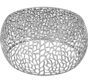 Mesa de centro redonda de Metal Premium de latón AK, muebles de diseño atractivo hechos a mano con acabado plateado, mesa de centro para muebles para el hogar - Product Image 1