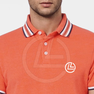 Algodón clásico para hombre para camiseta de polo con mangas cortas y tapeta de botón de cuello acanalado para ropa informal - Product Image 4