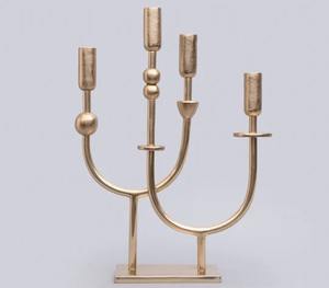 Unique Golden Metal <b>Candle</b> Stand Enhances Elegant Warm Cozy And Inviting Ambiance In Living Bedroom And Dining Room - Product Image 2