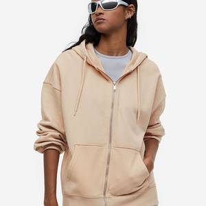 Alta calidad personalizado GSM mujeres cremallera sudaderas con capucha bordado impreso logotipo en blanco algodón Zip Up sudaderas con capucha para Unisex - Product Image 1