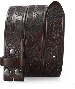 Cinturones de cuero genuino personalizables de Venta caliente Estilo occidental con hebilla de acero Tamaños disponibles-Venta al por mayor Cuero formal de vaquero - Product Image 2