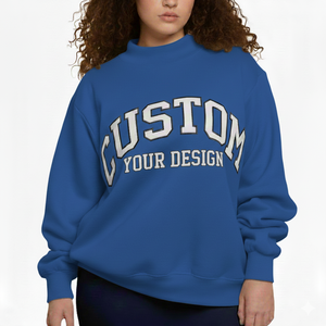 Sudaderas de Cuello Alto de Forro Polar Ecológicas Casuales de Invierno para Mujer al por Mayor, Mezcla de Algodón, Impresión de Logotipo Personalizado en la Parte Delantera - Product Image 1
