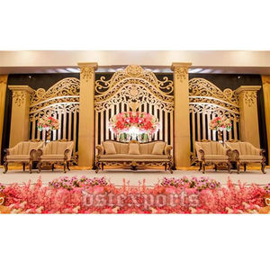 Décoration de scène moderne de mariage occidental Décoration de scène en fibre de mariage asiatique grande décoration de scène de mariage anglais haut de gamme - Product Image 1