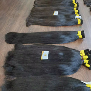 Minh Khang Hair Vendor Vietnam 150kg Negro natural 100% Extensiones de cabello humano Materia prima a granel Almacén Lista de precios - Product Image 1