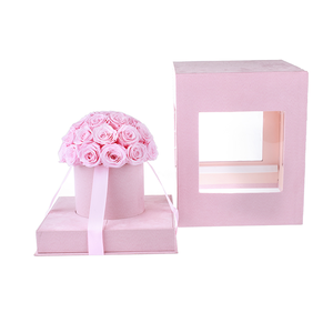 2024 personnalisé meilleure qualité luxe stabilisé pour toujours Rose rond préservé Rose boîte velours pour les coffrets cadeaux saint valentin - Product Image 2