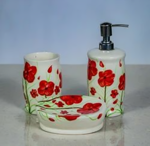 Ensembles d'accessoires de salle de bain en céramique trois pièces en gros avec des caractéristiques imperméables et écologiques pour les détaillants et les hôtels - Product Image 2