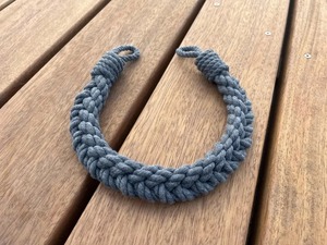 Retenue de rideau en coton gris fait à la main embrasse en corde tressée décor de fenêtre rustique - Product Image 2