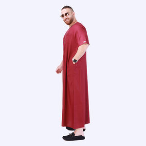 Hombres tradicionales Jellabiyas Jubbah Hombres musulmanes Thobe Ropa islámica Ramadán Thobe Manga corta Hombres elegantes Thobe - Product Image 5