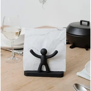 Premium Black <b>Metal</b> Napkin Holder with <b>Weighted</b> Arm Napkin Holder in Brass Matte Black Pattern Made Zahid Exports big wholesaler - Product Image 3