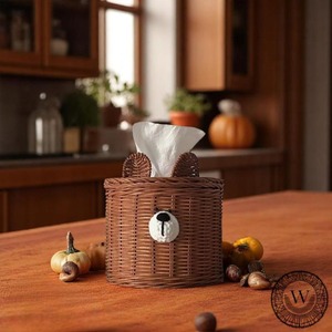 Cesta de Mimbre Tejida a Mano Artex Green Earth, Caja para Pañuelos con Diseño de Oso, Cestas de Almacenamiento Ecológicas Hechas a Mano, Mimbre Natural, Moderno y Multifuncional - Product Image 2