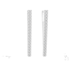 Élégantes boucles d'oreilles en or 18 carats avec barre verticale et diamants de laboratoire 0,096 ct, clarté VVS-VS EF, disponibles en or 18 carats/14 carats/10 carats et en argent 925 - Product Image 6