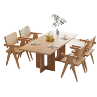 Ensemble table et chaises de restaurant en teck massif, prix de gros, pour intérieur et extérieur, produit de haute qualité