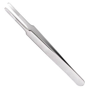 Pince à épiler pour extensions de cils en acier inoxydable de qualité supérieure, pointe plate de 4,72 pouces, sans cruauté, naturelle, douce, outil d'application de précision pour - Product Image 4