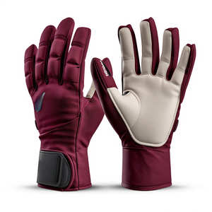 Maroon Finger Field Hockey <b>Gloves</b> Protective Padded <b>Sports</b> <b>Gloves</b> For Hockey Training Match Play And Player Safety - Product Image 3