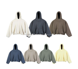 Sweat-shirt à capuche oversize en molleton double couche, style streetwear Kanye, rembourré, pour hommes, en stock - Product Image 1