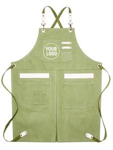 ผ้ากันเปื้อนผ้าใบสำหรับเชฟบาริสต้าสำหรับร้านอาหารร้านอาหารสำหรับทำอาหารในสวนทนทานออกแบบได้ตามต้องการ - Product Image 5