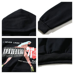 Logotipo personalizado Casual Hip Hop Streetwear de alta calidad 100% algodón sudaderas negro Vintage térmico Sudadera con capucha Streetwear sudaderas con capucha para hombres - Product Image 4