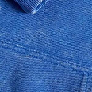 เสื้อฮู้ดกันแดดสำหรับผู้ชายผ้าฝ้าย100% ฟอกสีกรดแบบวินเทจผ้าปักลายการ์ตูน - Product Image 2