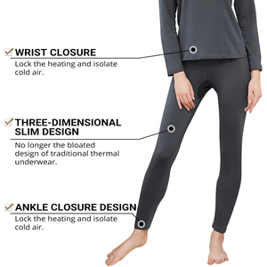 ชุดลองจอนสำหรับผู้หญิงชุดเสื้อผ้า2ชิ้นสำหรับฤดูหนาวแบบยืดหยุ่นไร้รอยต่ออบอุ่นระบายอากาศคอโพลีเอสเตอร์ปรับแต่งได้ - Product Image 3