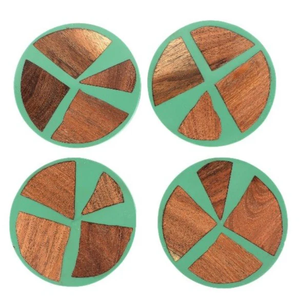 Posavasos de resina de madera epoxi redondo cuadrado personalizado de alta calidad posavasos de madera de resina epoxi usado para fiestas de boda - Product Image 2