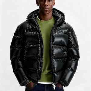 Chaqueta Casual de Invierno para Hombre, con Capucha y Logotipo Frontal, Cuello Alto, Color Sólido, 100% Poliéster, Impermeable, Cortavientos y Transpirable - Product Image 6