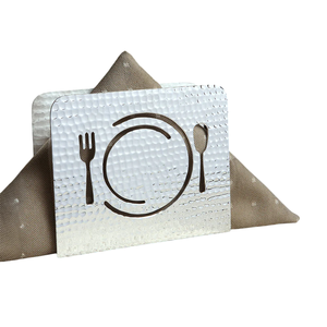 Porte-serviettes en métal plaqué cuivre avec support de tissu de table décoratif au design moderne pour la cuisine, la salle à manger et le restaurant - Product Image 5