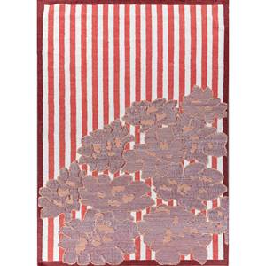 Tapis en laine rayés Alhambra Ivory Flat Weaves pour usage domestique - ADWP-13065 - Product Image 1