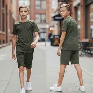Ensemble de vêtements pour enfants personnalisé en deux pièces, survêtement en laine, haut et short, tenue décontractée pour garçons et filles, imprimé animal, 1-5 ans, printemps - Product Image 2