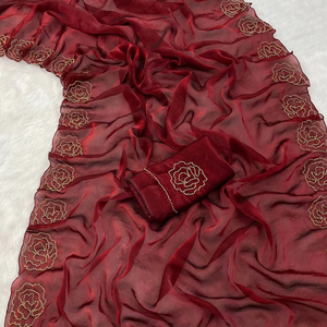 NEW LAUNCH Dhwaja Export Manipuri Silk Handwork Butta Work All Over Cut Work Border <b>Saree</b> - Product Image 1