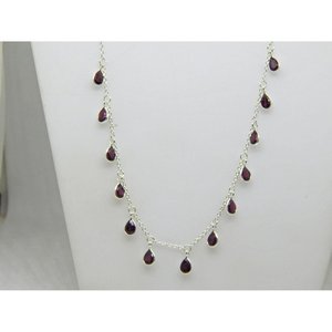 Collier grenat en argent sterling 925 fait à la main avec améthyste Vintage Art déco Style lunette Design pour cadeau - Product Image 2