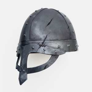 Casco de cuerno vikingo medieval temprano Casco de disfraz griego usable con forro de cuero para cuchillos de camping - Product Image 6