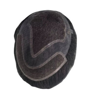 Perruque en cheveux humains vierges Remy indiens, toupet, vague naturelle, trame unique pour prothèse capillaire en dentelle Taz - Product Image 2