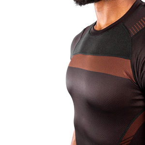 Maillot de bain Rash Guard à manches longues à séchage rapide pour le fitness, noir, avec manches sublimées, chemises de compression 100% coton respirant pour hommes - Product Image 4