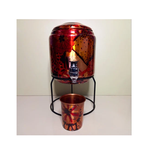 Olla de agua de cobre puro de diseño martillado con dispensador de soporte de metal Olla de agua de cobre antiguo al mejor precio - Product Image 2