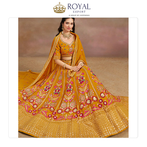 Bas prix dernier créateur de mode vêtements de mariage traditionnel Premium Georgette vêtements indiens Lehenga Choli à vendre - Product Image 4