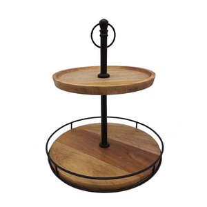 Fantaisie Design Rond En Métal En Bois Gâteau Stand De Luxe Finitions Naturelles De Mariage Fête D'anniversaire Présentoir En Gros En Vrac - Product Image 5