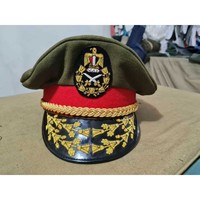 Gorra de Visera Negra de Comandante de la Marina de Myanmar, Reproducción Generalizada, con Insignia, Ajustable, Unisex, de Alta Calidad