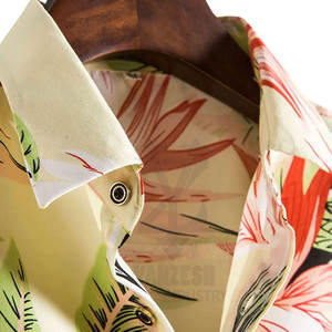 2023 personnalisé hommes plage tenue décontracté motif solide respirant coton fibre de bambou pour chemise manches courtes tricoté tissu blanc - Product Image 3