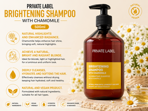 Shampooing éclaircissant à la camomille en marque privée 500ml OEM |   Shampooing Hydratant Éclaircissant pour Cheveux Blonds |   Espagne UE - Product Image 2