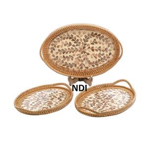 Bandeja de madera para servir, incrustaciones de hueso, acabado de comida, Pasta, desayuno, forma personalizada, vajilla, Decoración de mesa, bandeja para servir - Product Image 1