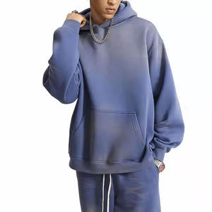 Vêtements de sport de détresse unisexe vintage de haute qualité personnalisés Survêtement à capuche pour hommes Ensemble de sweat à capuche surdimensionné délavé à l'acide pour l'hiver - Product Image 4