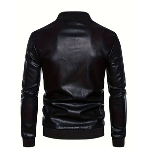 แจ็กเก็ตหนังสำหรับผู้ชายเสื้อแจ็กเก็ตหนังมีสไตล์มีหลายสี - Product Image 2
