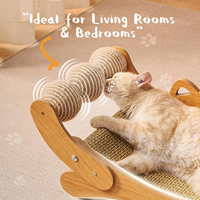 Gratte-chat et hamac tout-en-un avec boule en sisal et planche à gratter en bois-Intérieur Upgrade Edition