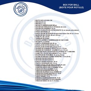 ชุดเครื่องมือผ่าตัดกระดูกข้อพื้นฐาน DADDY D PRO CE ISO ผลิตจากเหล็กกล้าไร้สนิมเยอรมัน บรรจุในกล่องสำหรับขายส่ง BOITE POUR ROTULE - Product Image 2