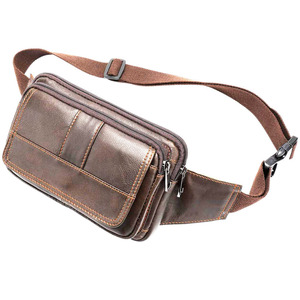 Custom Quilted Women's Genuine Leather Waist Bag Zipper Closure Fanny Pack Black PU Ladies <b>Money</b> Belt <b>Purse</b> Storage - Product Image 6
