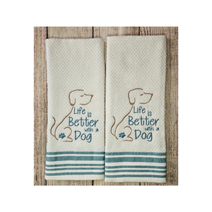 Cadeau durable Eco Love 100% coton brodé recyclable biodégradable 18x28 serviettes de cuisine de fête légères faites à la main - Product Image 4