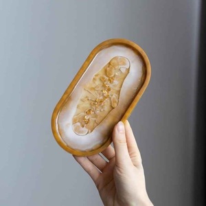 Resin <b>Decorative</b> Tray in Multiple Colors Cosmetic Organizer Home <b>Decor</b> Oval Resin Tray Vanity Tray High Quality - Product Image 3